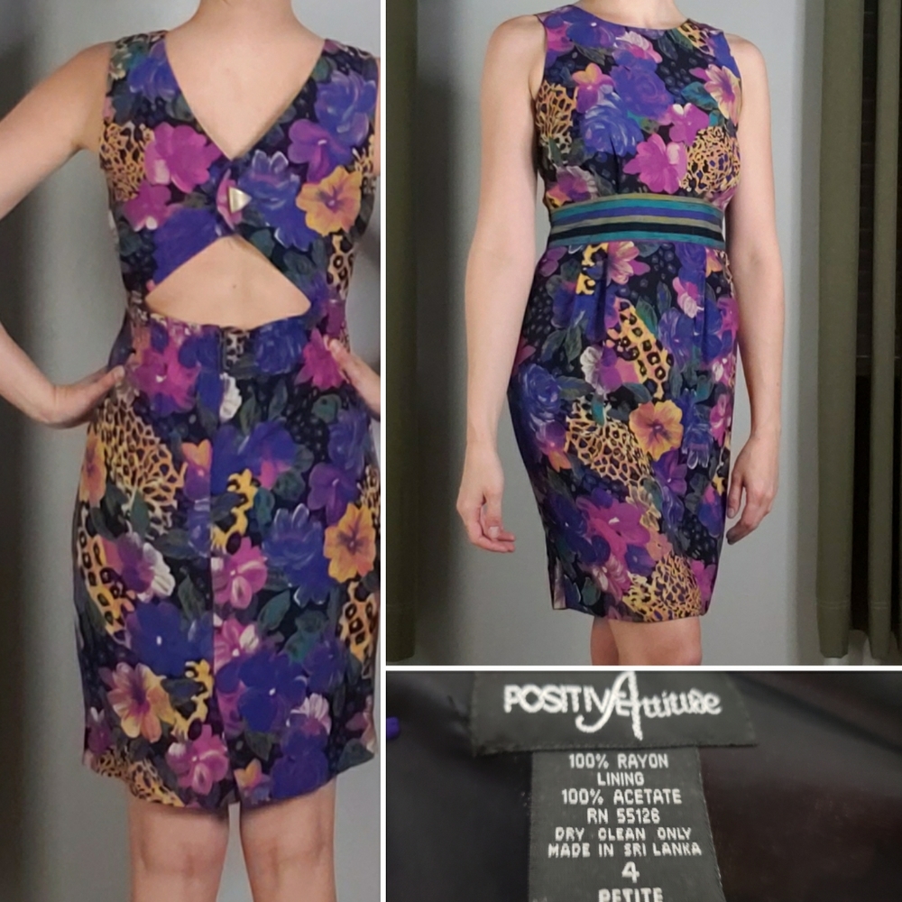 Vintage 1990s Positive Attitudes open back dress